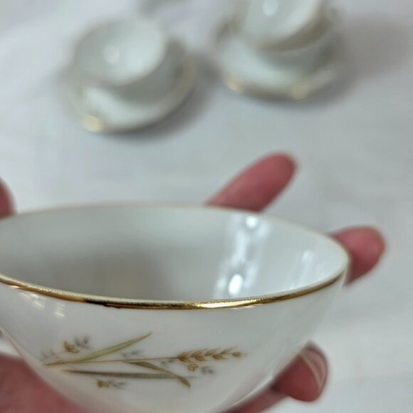 FOUR Fine China of Japan Golden Harvest Cup & Saucer Sets Gold Wheat Sprays - Picture 10 of 15